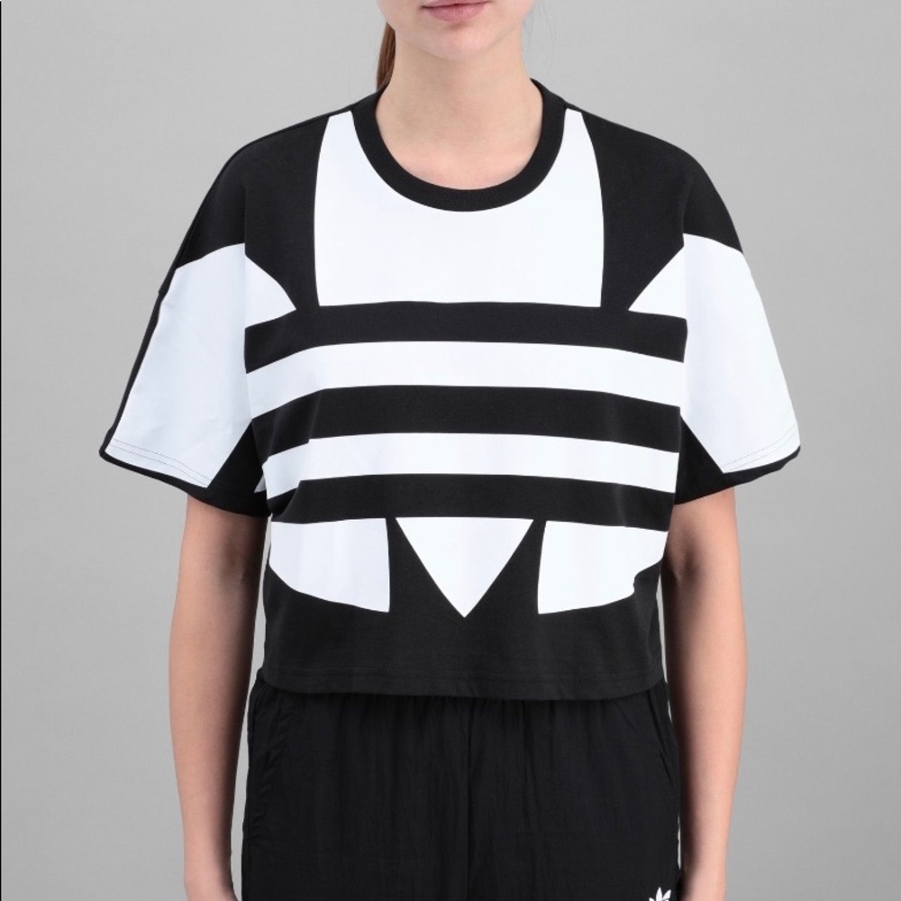 Adidas Original Large Logo Crop Top XS